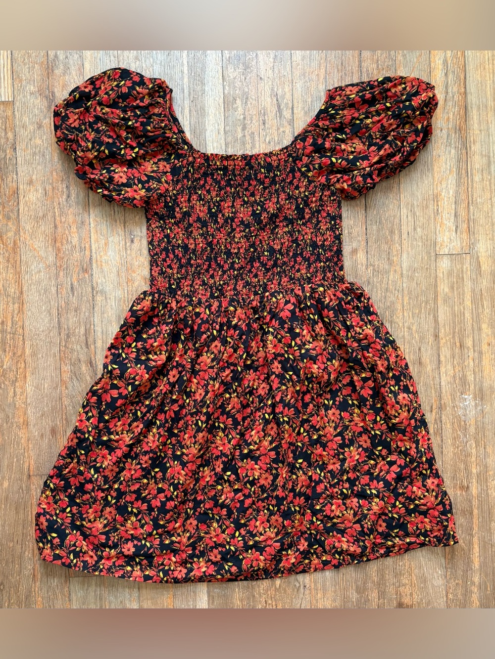 Gap Kids Floral Puff Sleeve Smocked Dress ~ sz XXL ( 14 / 16 )